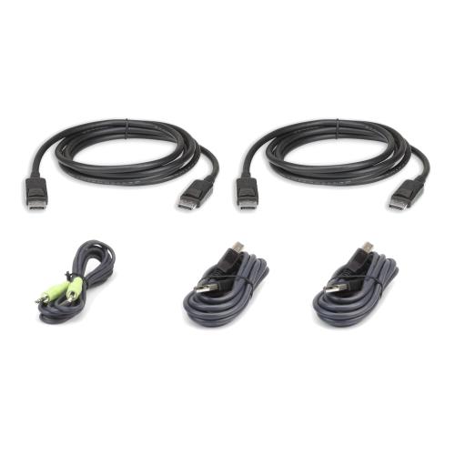 Kit cavo KVM di sicurezza USB DisplayPort a visualizzazione doppia da 3 m, 2L-7D03UDPX5