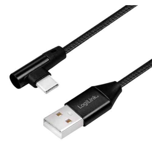 Cavo HighSpeed USB-C&trade; Maschio Angolato/USB-A Maschio Dritto 0,3 metri Nero