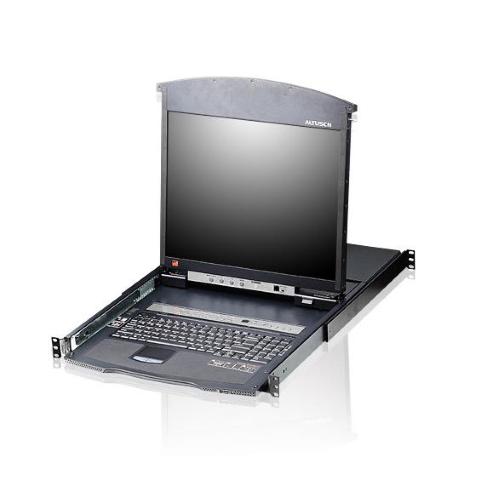 Switch KVM LCD a due binari Multi-Interface Cat5 a 8 porte 17'', KL1508AM-AXA-XG