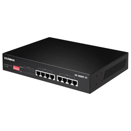 Switch PoE+ Gigabit Ethernet 8 Porte a Lungo Raggio con Switch DIP, GS-1008PL V2