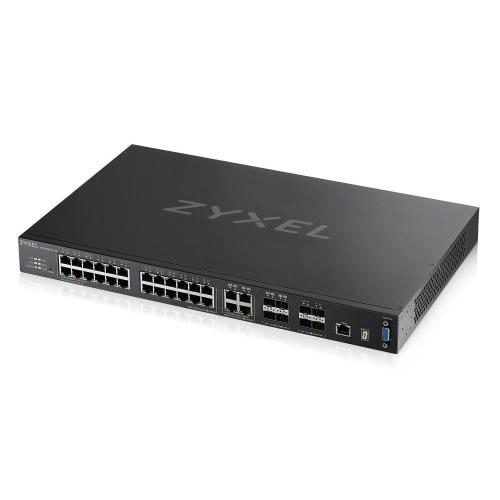 ZYXELXGS4600-32-ZZ0102F SWITCH GESTITO L3 24 x 10/100/1000 + 4 x combo Gigabit SFP + 4 x 10 Gigabit SFP+ NERO MONTABILE SU RACK