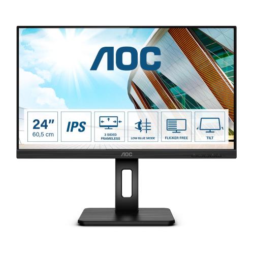 AOC Q24P2Q 23.8" LED IPS QUAD HD 2560x1440 PIXEL 4 MS 75 Hz 16.9 PRO-LINE 2K ALTOPARLANTI INCORPORATI NERO