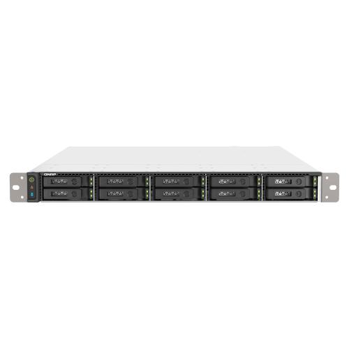 QNAP TS-H1090FU NAS CHASSIS RACK 1U AMD EPYC 7302P 3GHz RAM 128GB 10 BAY HDD U.2 2.5" 2 SLOT FIBRA SFP28 2 PORTE LAN RJ-45 NERO/GRIGIO