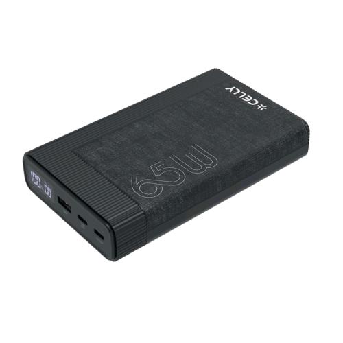 CELLY POWER BANK PRO POWER 20.000mAh PD 65W OUTPUT 3.25A 1 x USB-A + 1 x USB-C NERO
