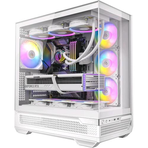 ANTEC C7 ARGB WHITE MIDI TOWER SUPPORTO GPU RTX 40 4 VENTOLE ARGB PWM DA 120mm INCLUSE RAFFREDDAMENTO VERTICALE PANNELLI FRONTALI E LATERALI IN VETRO TEMPERATO SENZA CUCITURE BIANCO