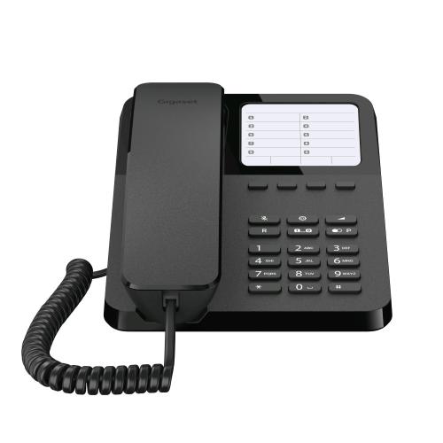 GIGASET DESK 400 TELEFONO DA TAVOLO A FILO CON 4 TASTI DI CHIAMATA DIRETTA NERO