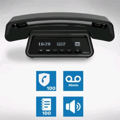 ALCATEL EPURE 3 PREMIUM TELEFONO CORDLESS DECT GAP DAL DESIGN ICONICO CON SEGRETERIA TELEFONICA NERO