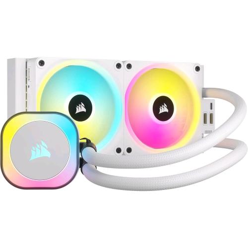CORSAIR iCUE LINK H100i RGB DISSIPATORE A LIQUIDO PER CPU - AIO LIQUID COOLER 240mm VENTOLE RGB QX120 INTEL 1851/1700/1200 AMD AM5/AM4 HUB iCUE LINK INCLUSO BIANCO