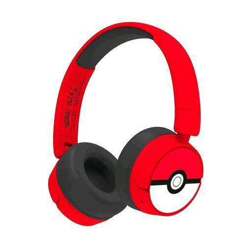OTL PK1000 CUFFIE WIRELESS PER BAMBINI POKEMON POKEBALL ROSSO