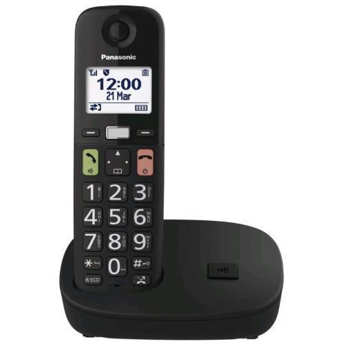 PANASONIC KX-TGU110EXB TELEFONO CORDLESS DECT SENIOR TASTI GRANDI NERO
