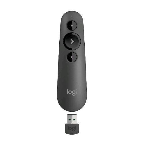LOGITECH R500S PUNTATORE TELECOMANDO LASER WIRELESS BLUETOOTH COMPATIBILITA UNIVERSALE RAGGIO AZIONE 20 MT 3 PULSANTI GREY