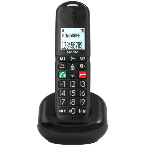 ALCATEL XL685 SOLO TELEFONO CORDLESS DECT VIVAVOCE AUDIO POTENZIATO 2 TASTI MEMORIE DIRETTE NERO