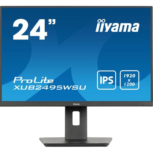 IIYAMA PROLITE XUB2495WSU-B7 24" LED IPS 4K ULTRA HD 1920 x 1200 300 CD/mq 1000:1 4Ms ALTOPARLANTI HUB USB HDMI DISPLAYPORT USB-C NERO