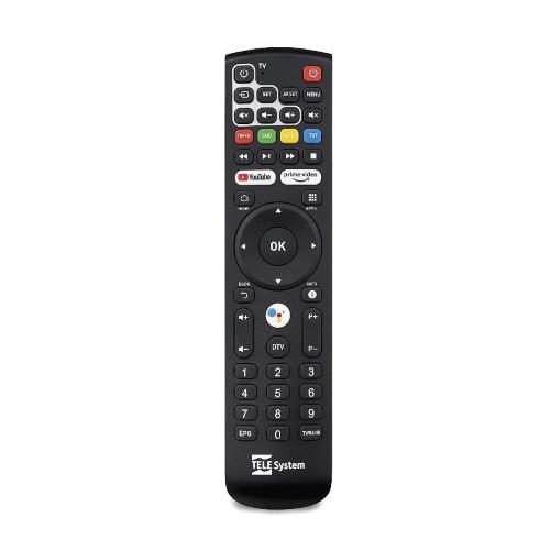 TELESYSTEM UP T2 4K TELECOMANDO ORIGINALE BLUETOOTH PER ECODER ANDROID TV UPT24K BLACK