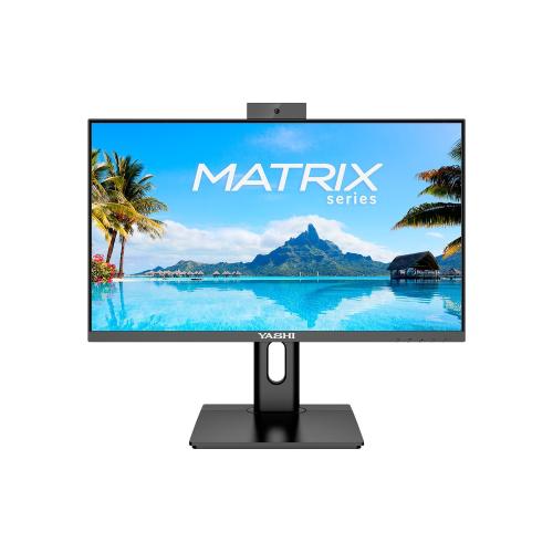 YASHI MATRIX YZ2493 24" LED FULL HD IPS 350 CD/mq 120Hz 1ms WEBCAM 5MPx ALTOPARLANTI PIVOT HDMI DISPLAYPORT NERO