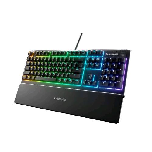 STEELSERIES APEX 3 TASTIERA DA GAMING IT ILLUMINAZIONE RGB A 10 ZONE POGGIAPOLSI MAGNETICO NERO