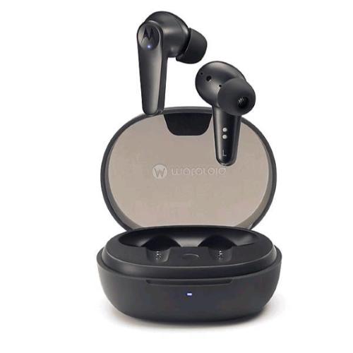 MOTOROLA MOTO BUDS 600 AURICOLARI WIRELESS NOISE CANCELING TECNOLOGIA SNAPDRAGON SOUND 6 MICROFONI CONTROLLO TATTILE CHIMATE E MUSICA CUSTODIA DI RICARICA WIRELESS USB-C BLACK