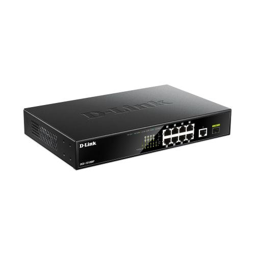 D-LINK DGS-1010MP SWITCH NON GESTITO 10 PORTE PoE+ 8 x 10/100/1000 (PoE+) + 1 x 10/100/1000 (uplink) + 1 x 1000Base-X SFP (uplink) PoE+ (125 W) DESKTOP MONTABILE SU RACK