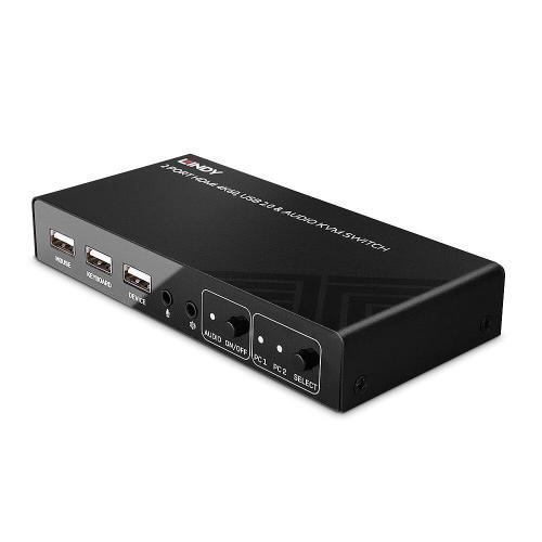 SWITCH KVM HDMI 4K60, USB 2.0 AUDIO, 2 PORTE