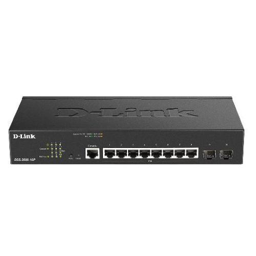 D-LINK DGS-2000-10P SWITCH 8 PORTE POE GESTITO L2 L3 GIGABIT ETHERNET 10/100/1000 2 SFP NERO