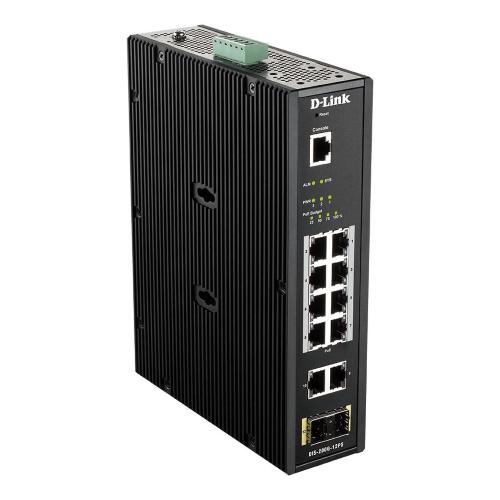 D-Link DIS-200G-12PS switch di rete Gestito L2 Gigabit Ethernet (10/100/1000) Supporto Power over Ethernet (PoE) Nero