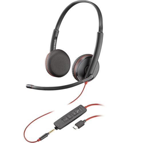 POLY Blackwire C3225 Stereo USB-C Headset Auricolare Cablato Portatile Ufficio USB tipo A Nero
