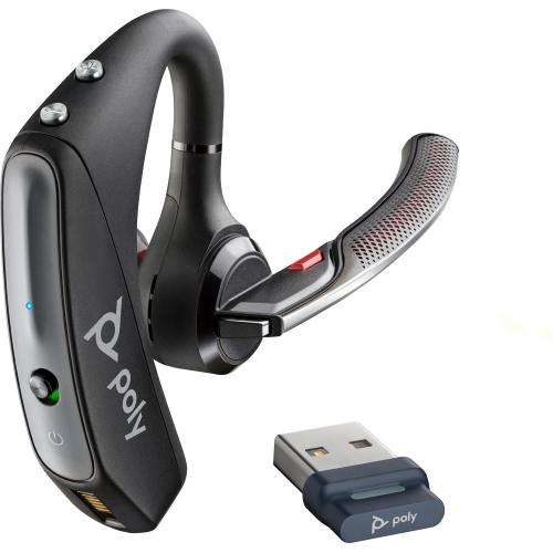 POLY Voyager 5200 UC USB-A Headset +BT600 Dongle TAA Auricolare Wireless A clip Ufficio Micro-USB Bluetooth Nero