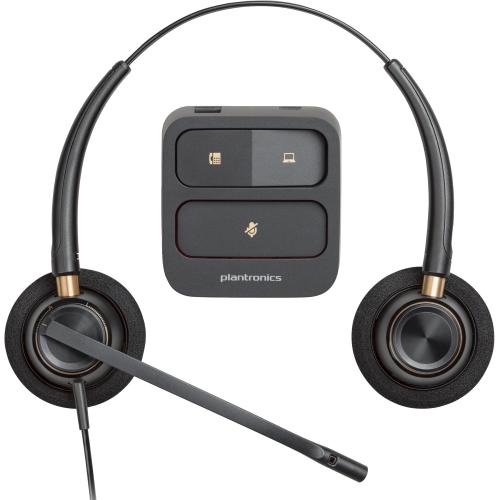 POLY EncorePro 520 Binaural Headset +Quick Disconnect Auricolare Cablato A Padiglione Musica e Chiamate Nero