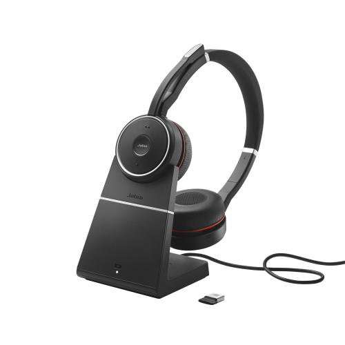 Jabra Evolve 75 MS Stereo Cuffia Padiglione auricolare Bluetooth Nero, Rosso