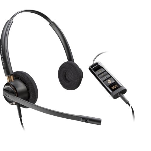 POLY EncorePro 525 USB-A Stereo Headset Auricolare Cablato A Padiglione Musica e Chiamate Nero