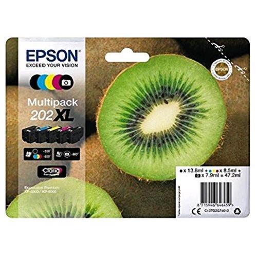 EPSON MULTIPACK 202 XL CARTUCCE INK-JET NERO + NERO FOTOGRAFICO + CIANO + MAGENTA + GIALLO
