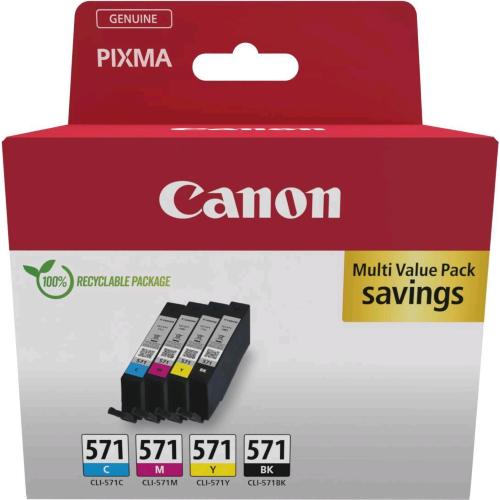 CANON CLI-571 MULTIPACK C/M/Y/BK SEC 4 CARTUCCE NERO CIANO MAGENTA GIALLO
