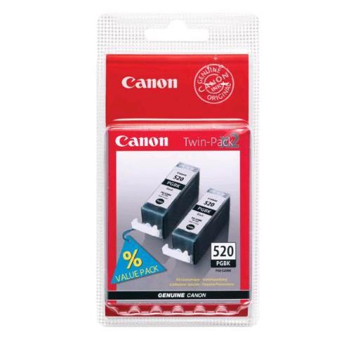 CANON PGI-520BK TWIN PACK CONFEZIONE 2 INK NERO 19 ML PER PIXMA iP100, iP110, TR150