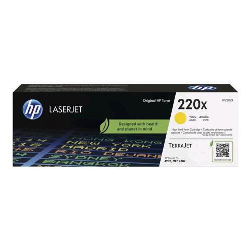HP 220X TONER GIALLO ALTA RESA PER Color LaserJet Pro 4201dn, 4201dne, 4201dw, 4201dwe, 4202dn, 4202dw, 4203dw 5.500 PAGINE