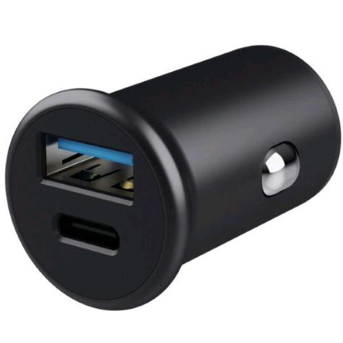 TRUST MAXO CARICABATTERIA PER AUTO USB PER RICARICA RAPIDA 38W PD 1 x USB-A QC3 18 W 1 x USB-C PD 20 W IN ALLUMINIONERO