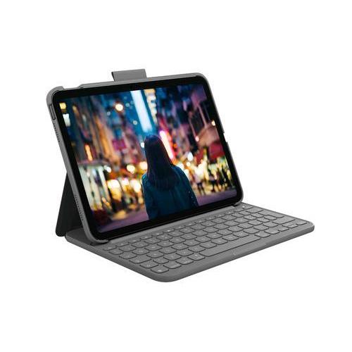LOGITECH 920-011427SLIM FOLIO CUSTODIA CON TASTIERA PER IPAD 10a GENERAZIONE CON TASTIERA WIRELESS INTEGRATA LAYOUT ITALIANO QWERTY GRIGIO