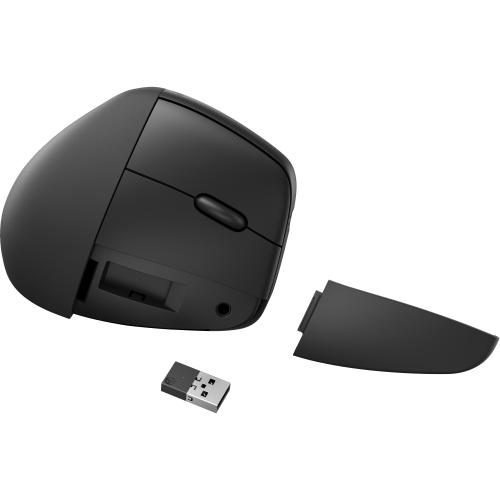 Mouse wireless HP 925 Ergonomico Verticale - ricevitore USB + Bluetooth nero (6H1A5AA)