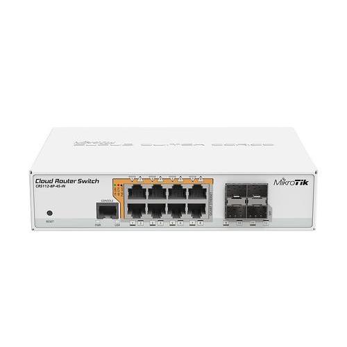 MIKROTIK CRS112-8P-4S SWITCH CLOUD 8 PORTE GIGABIT POE, 4XSFP, CPU 400MHZ, RAM 128MB