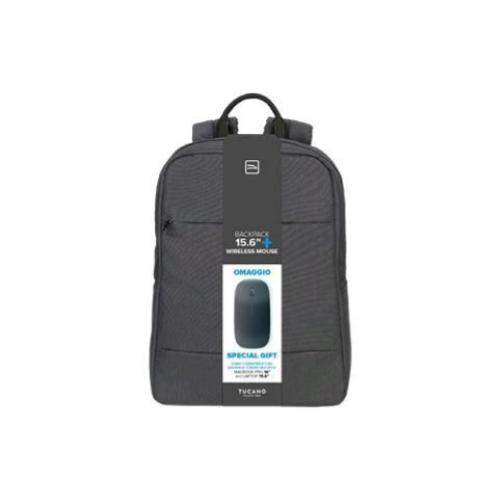 TUCANO ZAINO PER NOTEBOOK DA 15.6" TASCA ANTERIORE E TASCA LATERALE CON MOUSE WIRELESS GRIGIO