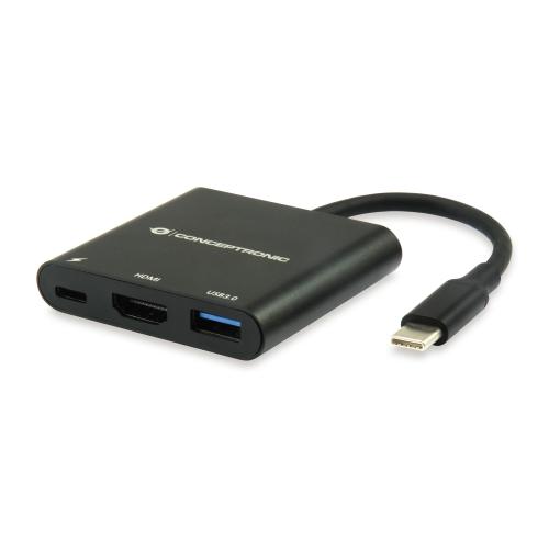CONCEPTRONIC ALTHEA21W65 CARICABATTERIE DA RETE USB PD GaN a 3P da 55 W USB-C x 2, USB-A x 1, QC 3.0, PPS, PD 3.0 BIANCO