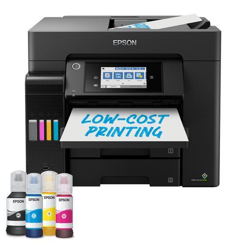 EPSON ECOTANK ET-5855 STAMPANTE MULTIFUNZIONE INK JET A COLORI A4 WI-FI SCANNER PIANO E ADF FAX A COLORI 33,6 Kbit/s 550 FOGLI LAN USB 25ppm NERO