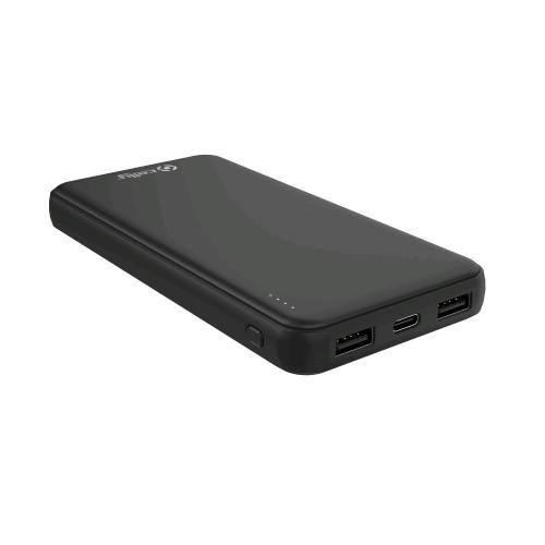 CELLY GRS POWER BANK 10.000mAh USCITE 2 x USB-A 1 x USB-C INPUT USB-A BLACK