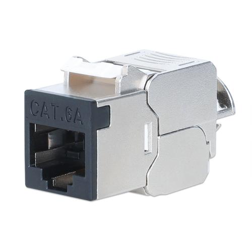 Frutto Keystone RJ45 Cat.6A 10G Slim STP Toolless Nero