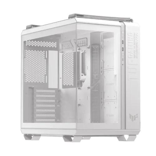 ASUS TUF GAMING GT502 HORIZON TG ARGB WHITE CHASSIS A DOPPIA CAMERA CON DESIGN PANORAMICO E PANNELLO IN VETRO, 4 VENTOLE ARGB PREINSTALLATE, PORTA USB-C AD ALTA VELOCITA' BIANCO