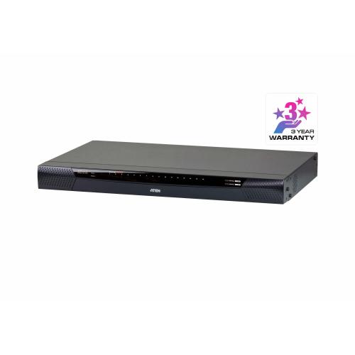Switch KVM over IP Cat 5 a 16 porte con 1 accesso locale/1 remoti con Virtual Media (1920 x 1200) - 1920 x 1200 Pixel - Collegamento ethernet LAN - Montaggio ra