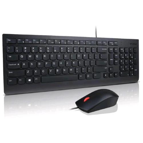 LENOVO ESSENTIAL WIRED KEYBOARD AND MOUSE COMBO TASTIERA USB LAYOUT ITALIANO CON TASTO COPILOT INTEGRATO + MOUSE USB NERO