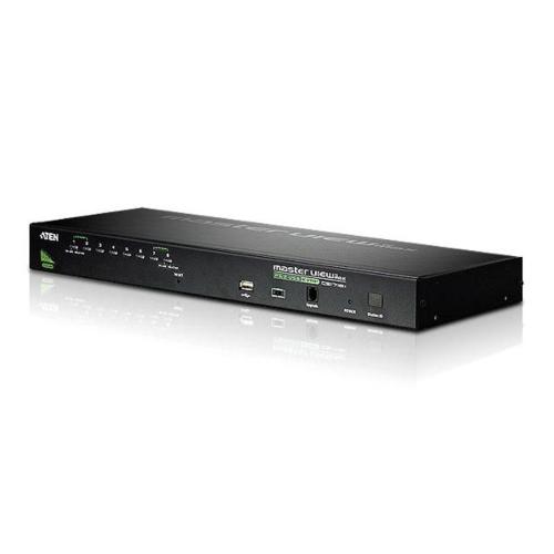 ATEN 8-Port PS/2-USB VGA KVM Switch with Daisy-Chain Port and USB Peripheral Support