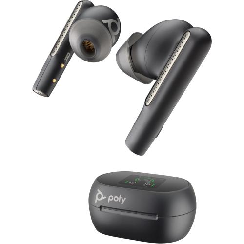 POLY Voyager Free 60+ UC M Carbon Black Earbuds +BT700 USB-C Adapter +Touchscreen Charge Case Auricolare Wireless In-ear Musica e Chiamate USB tipo-C Bluetooth