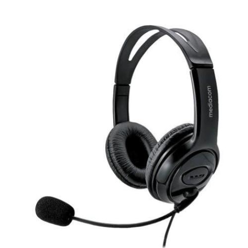 MEDIACOM M-AP975 CUFFIE USB PADIGLIONE CON MICROFONO PADIGLIONE 40MM CONTROLLO VOLUME SUL CAVO COLORE NERO