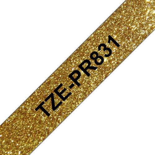 LAMINATO NERO SU ORO GLITTER 12 MM